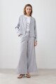 Chaqueta de lino con cierre gris melange