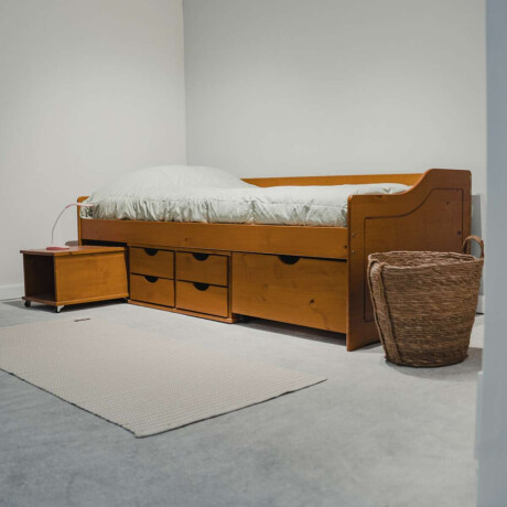 Cama Madera Maciza Con Cajones 1 plaza Linea Floro Amendoa