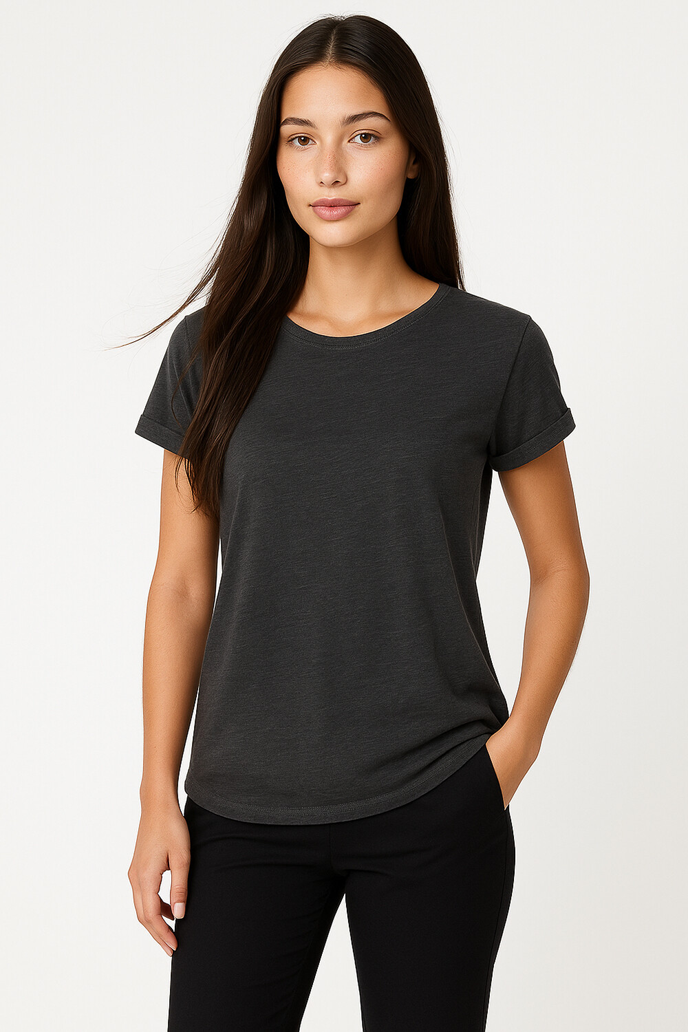 Remera Cordata Gris Oscuro