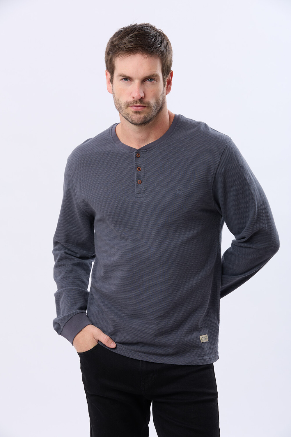 REMERA TEXTURADA DE ALGODÓN Azul