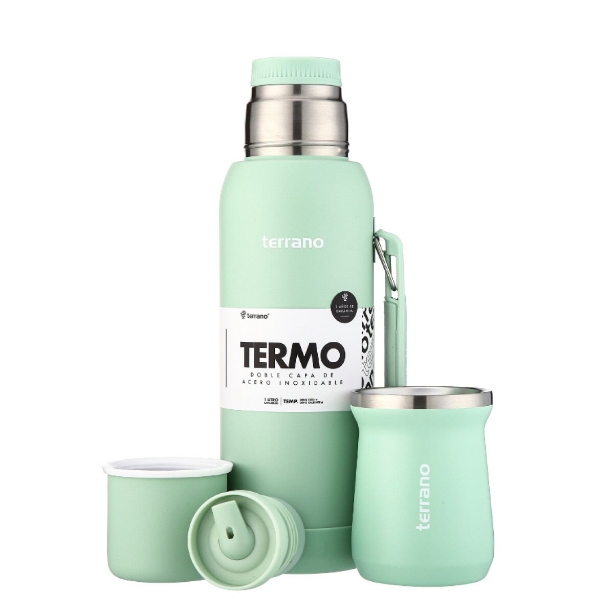 Kit termo 1LT base silicona + mate tradicional Verde agua 