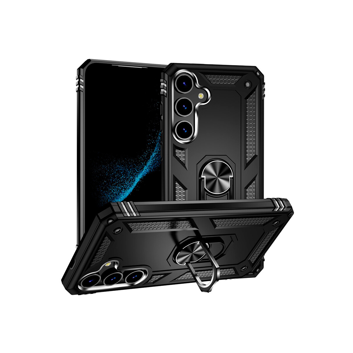 Protector rígido Samsung Galaxy S24 con anillo color negro 