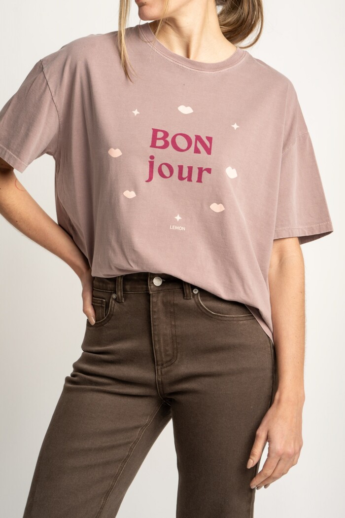 Remera Algodon Lavado Print Multi