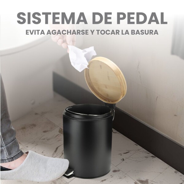 Cesto de basura 3 Litros Residuos Papelera Extraíble Acero Inoxidable Negro CB007 Cesto de basura 3 Litros Residuos Papelera Extraíble Acero Inoxidable Negro CB007