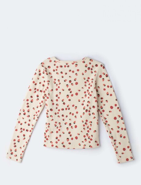 BLUSA MANGA LARGA INFANTIL CON ESTAMPADO BEIGE