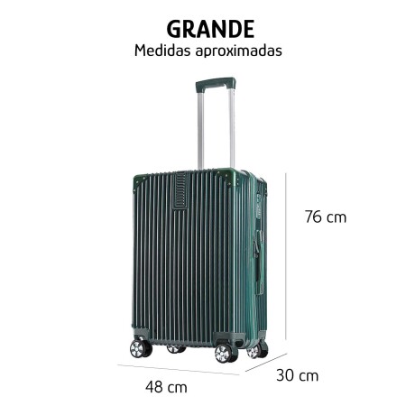 Valija Grande Rígida 4 Ruedas Dobles Giratorias con Candado Verde Militar