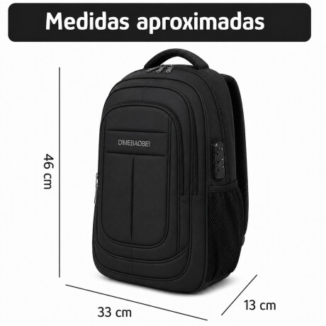 Mochila Sport 18" Para Notebook Candado Integrado Reforzada Negro