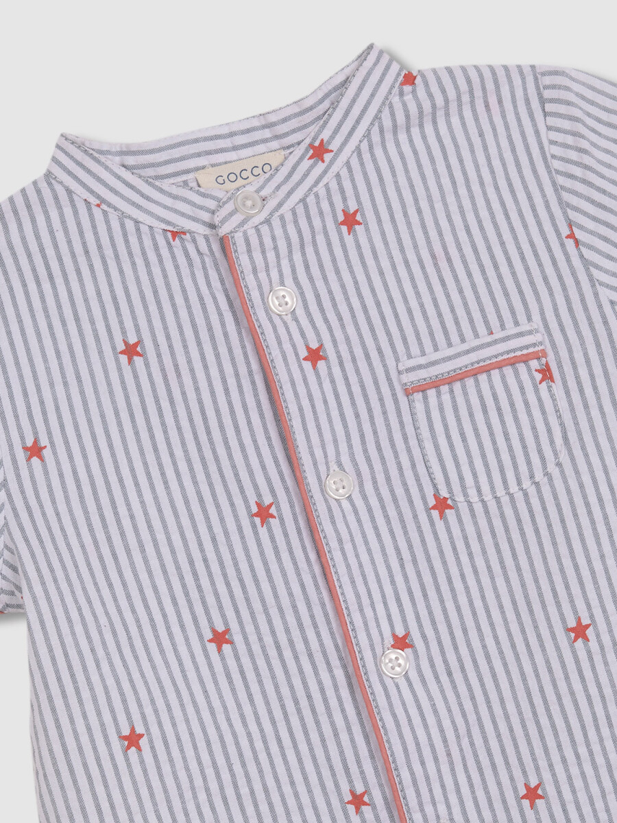 Pijama Rayas Con Estrellas Blanco