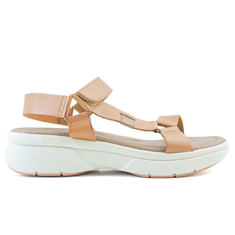 Sandalias Country Tiras con Velcro Suela Alta de Mujer - 24201 Marron-naranja