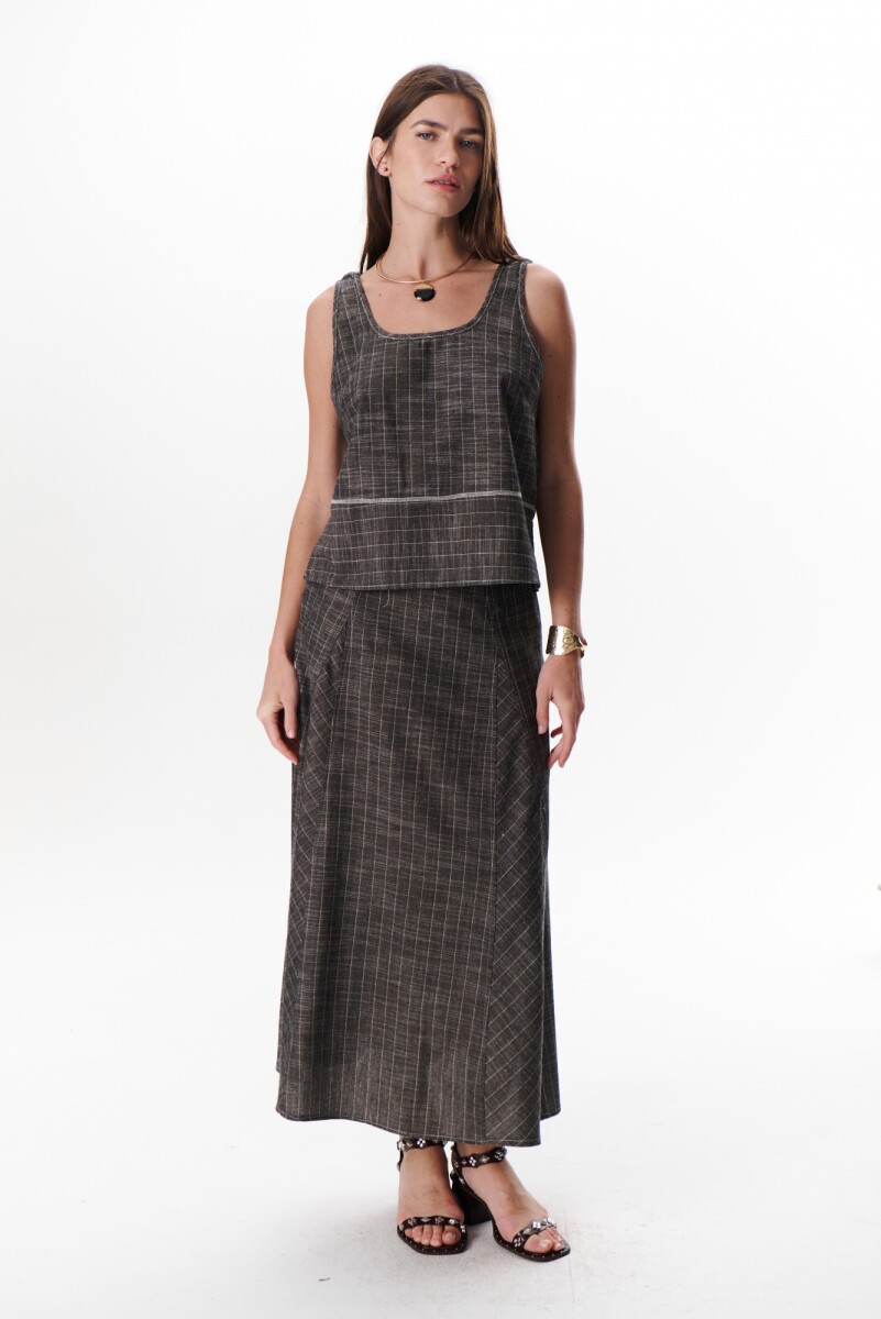 FALDA LINO RAYA - NEGRO 