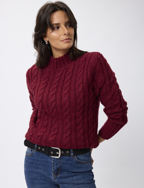 Sweater ochos bordo
