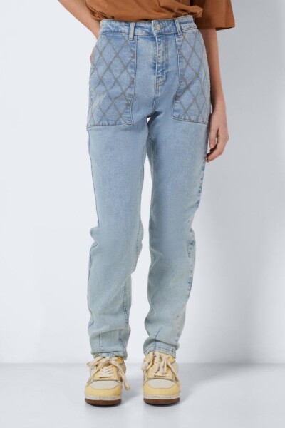 Jeans July Quilted Mom-fit Medium Blue Denim