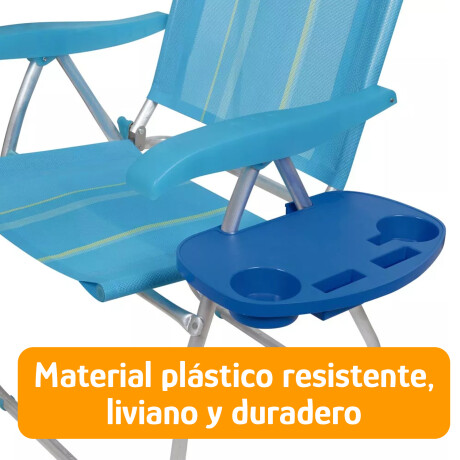 Set de Silla Playa Pleg Alum + Mesa Lateral Portable Azul Azul Marino