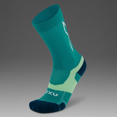 Medias Training Vectr Light Cushion Crew Socks Unisex Slate Green/digital Mint