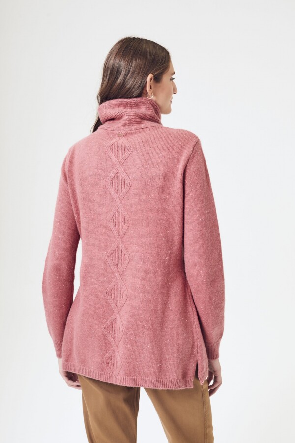 Cardigan Solapa Rosa