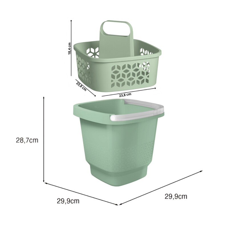 Kit Balde con cesto de limpieza VERDE MENTA