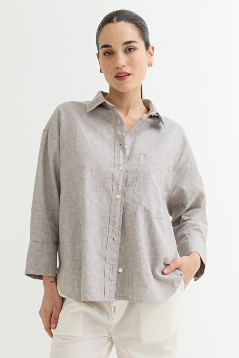 Camisa lisa rustica GRIS