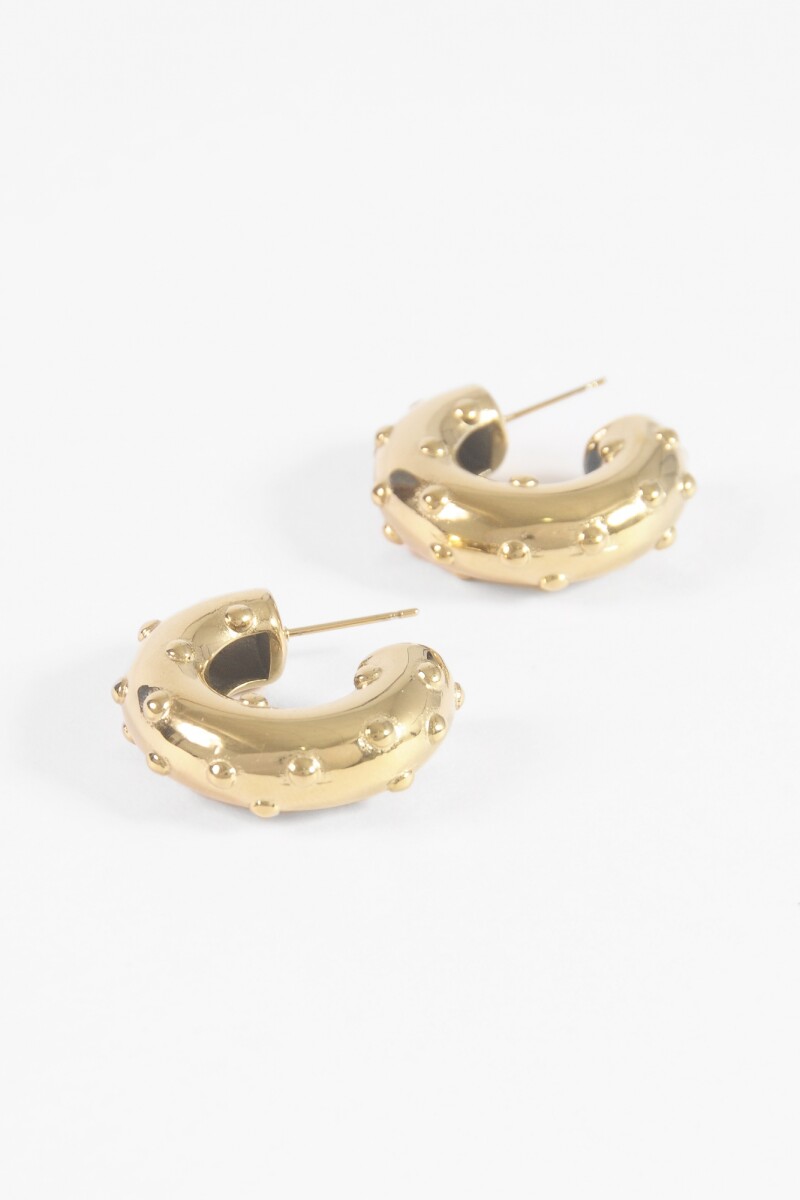 Aros acero dots dorado
