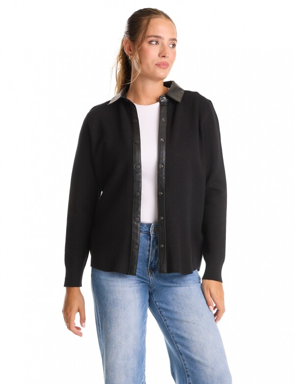 Sobrecamisa Combinada Eco Cuero NEGRO