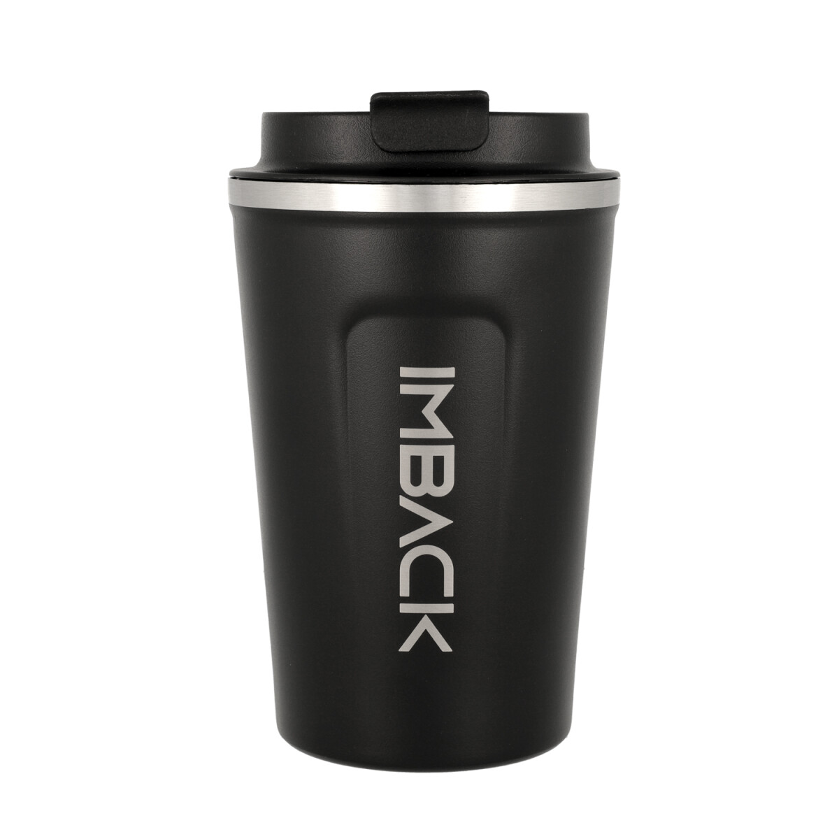 Vaso Termico Para Cafe 380 Ml Acero Inoxidable Imback Mug Bebidas Con Tapa Rosca Color Negro 