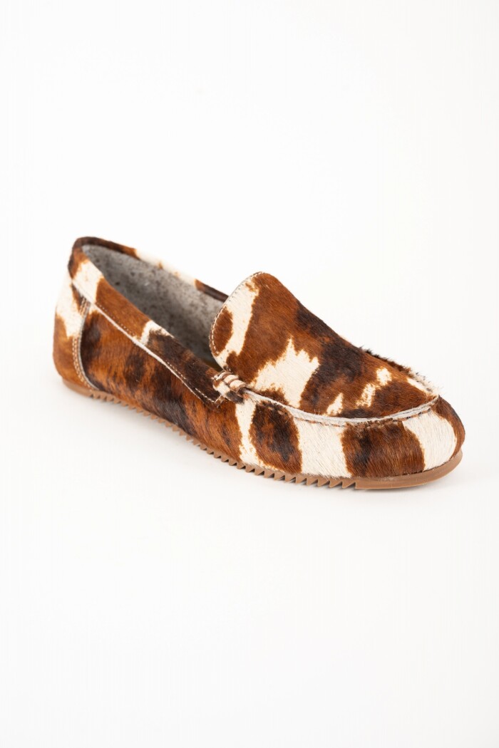 Mocasín Pelo Animal Print Chocolate