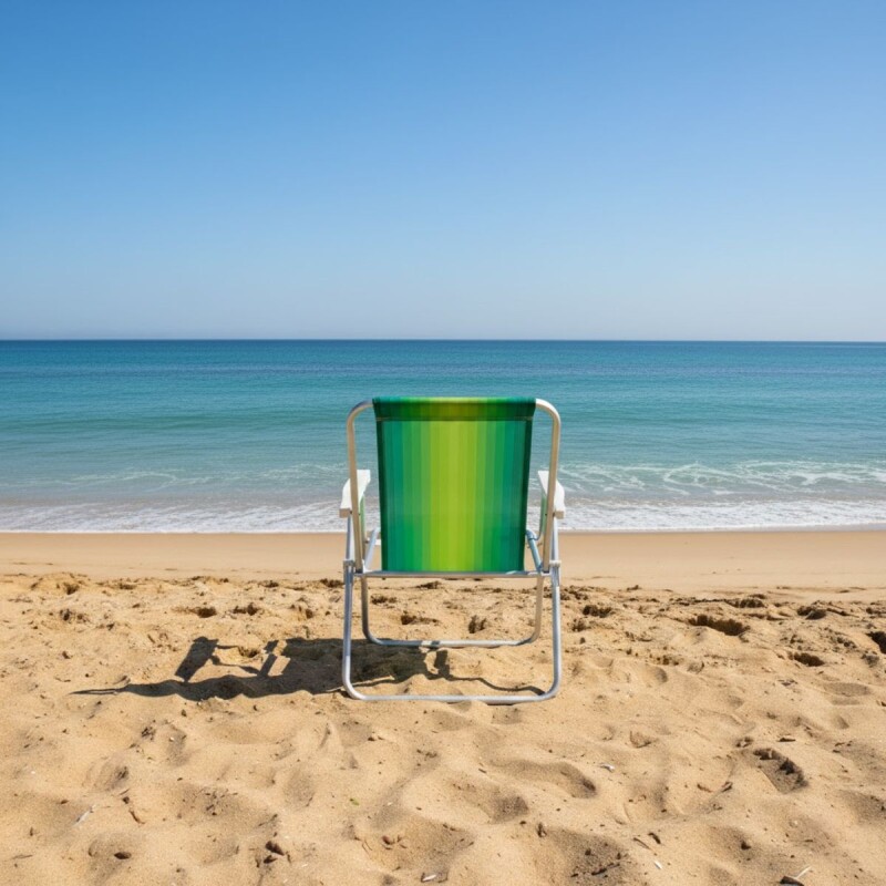 Silla Alta Aluminio Clásica A Rayas VERDE