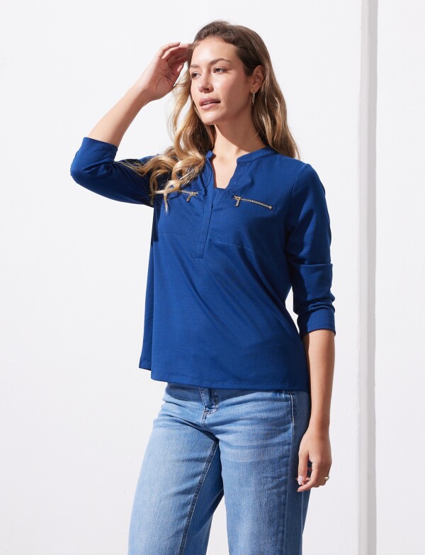 Blusa Zips AZUL