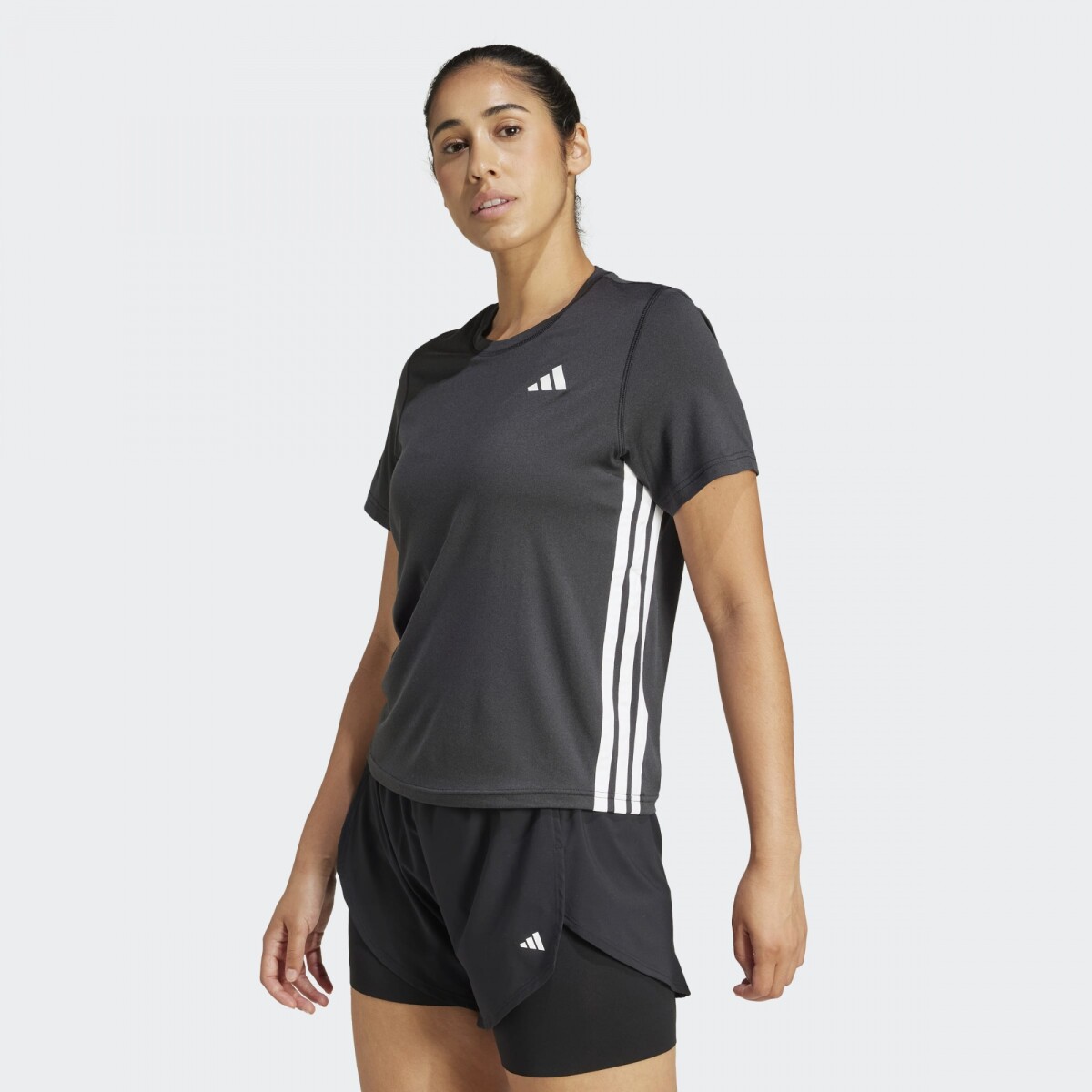 Remera Adidas Train Essentials 3 Rayas - Negro 