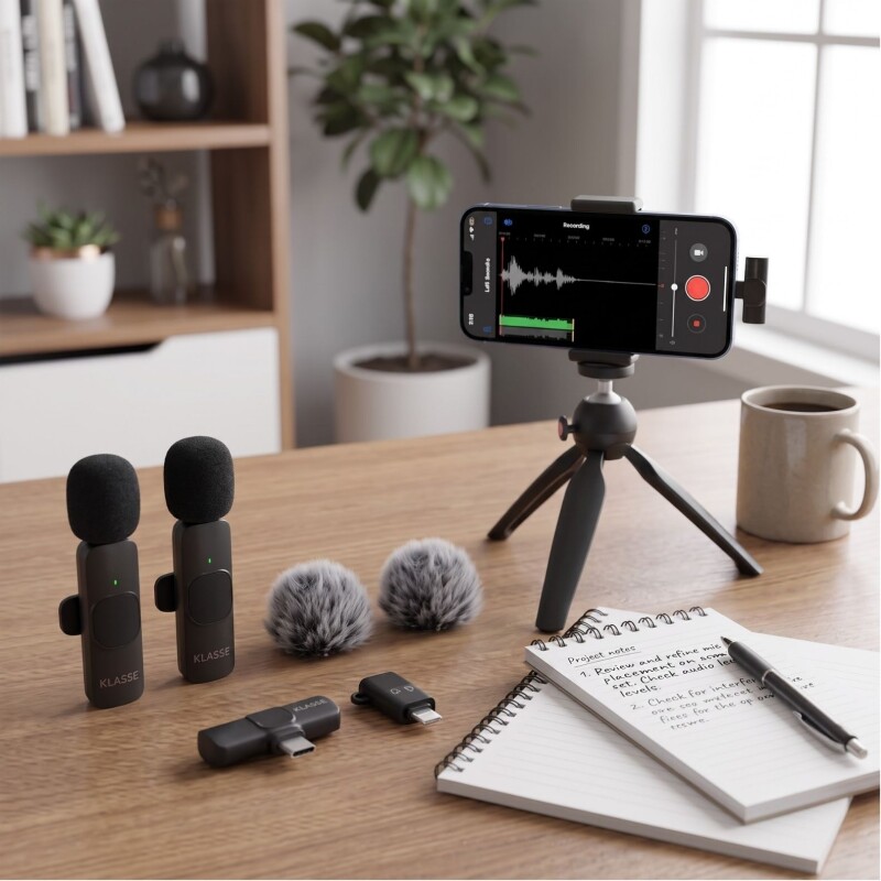 Set x2 Micrófonos Corbateros Klasse | USB-C + Lightning Set x2 Micrófonos Corbateros Klasse | USB-C + Lightning
