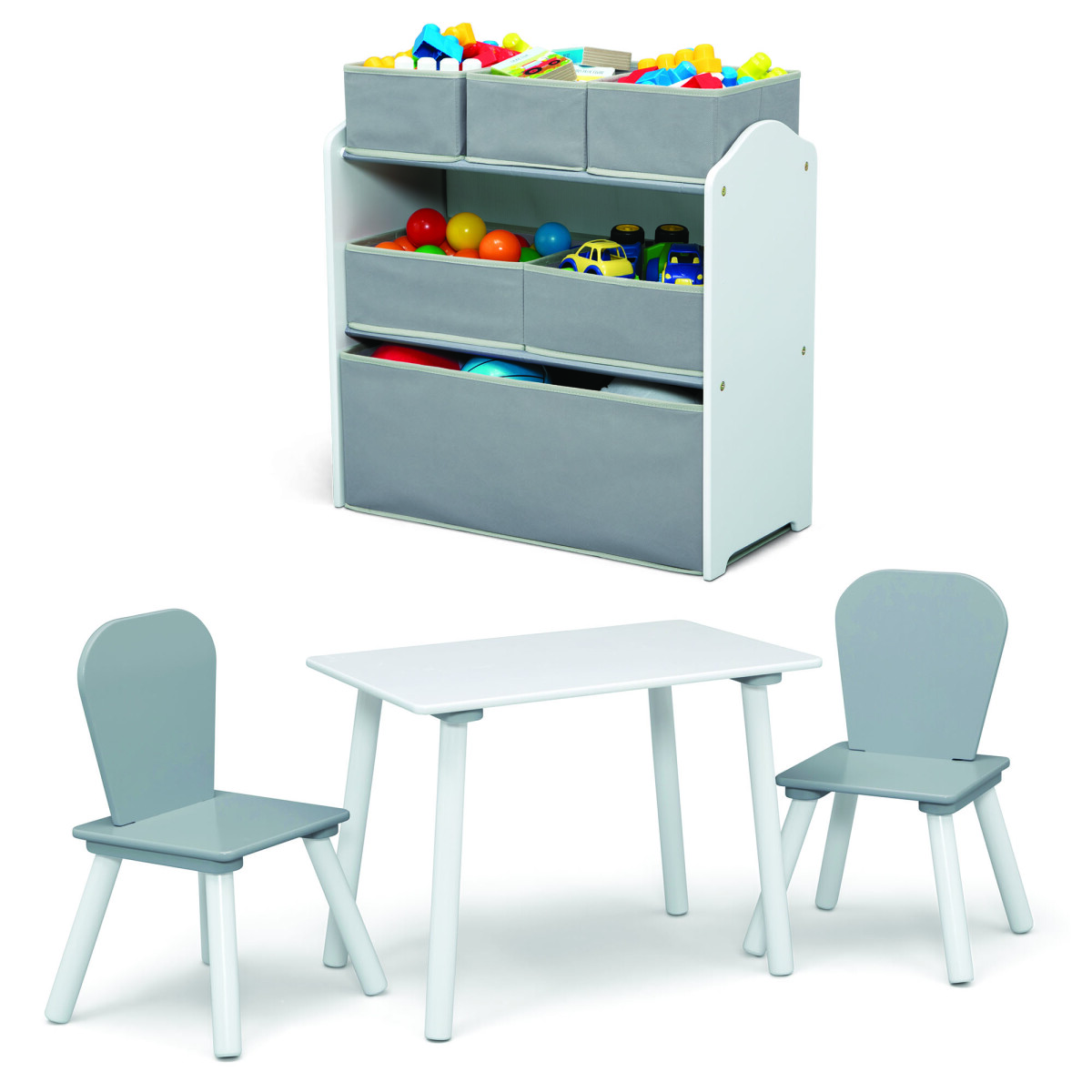 Set juego de mesa y organizador infantil gris/gris oscuro Delta Children 