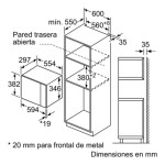 Microondas de empotrar Bosch BEL523MS0 20 lts acero inoxidable