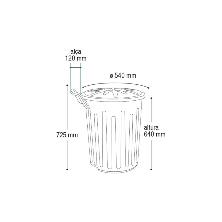 TACHO PAPELERA ARQPLAST 100 LITROS COLOR 54X64CM TACHO PAPELERA ARQPLAST 100 LITROS COLOR 54X64CM