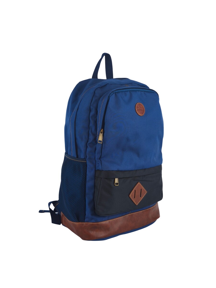 Mochila grande con bolsillo - Azul 