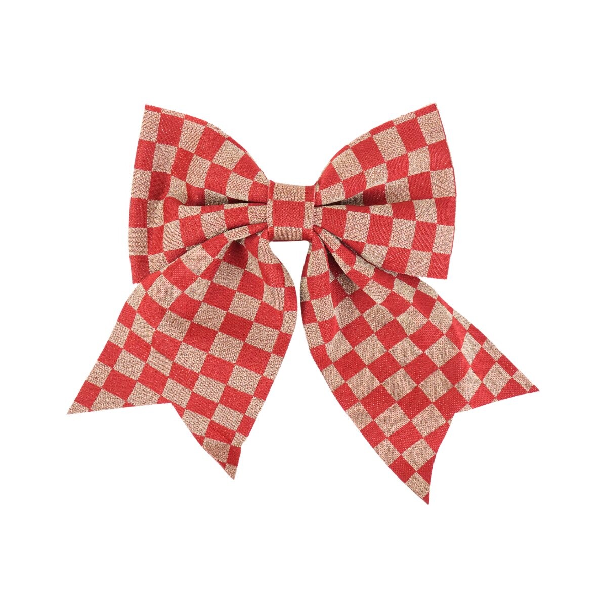 Moña navideña cuadrille rojo/dorado 