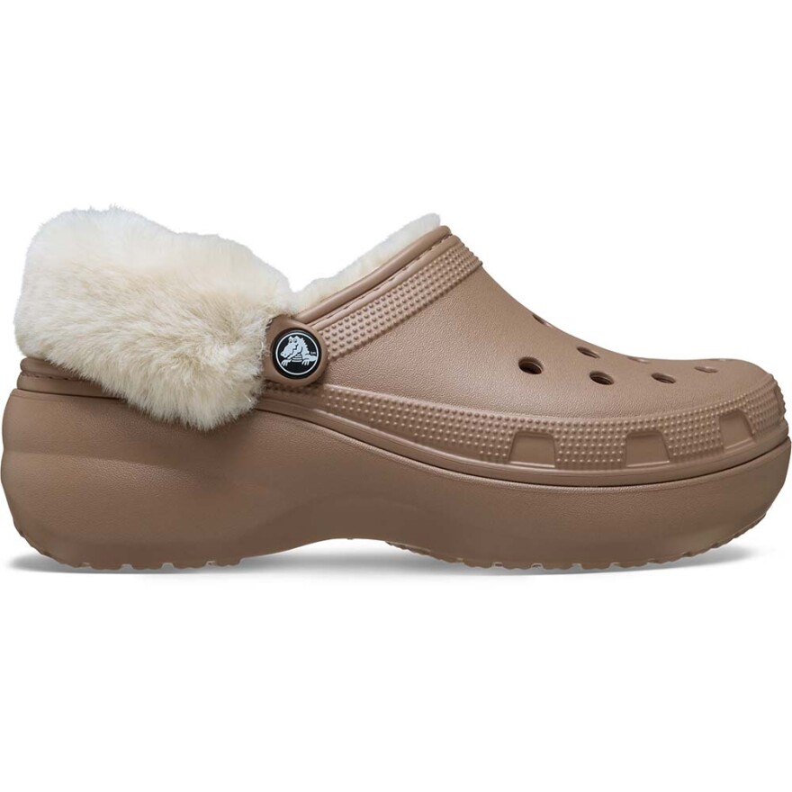 Classic Platform Fuzz Lined Clog W Latte