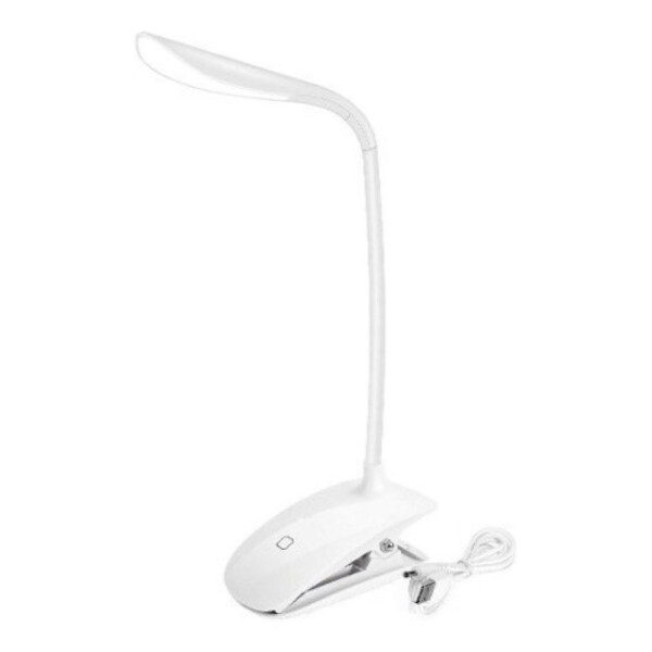 Lampara Led Con Pinza Mesa Escritorio Tactil Recargable Color Variante Blanco
