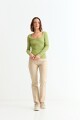 Remera m/l con cierre frontal VERDE
