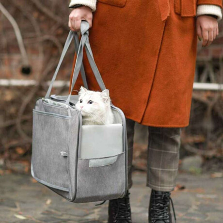 Bolso Transportador De Mascotas Gris
