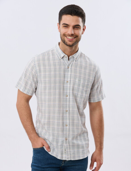 CAMISA CUADROS DE LINO Verde