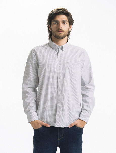 Camisa a Cuadros Manga Larga Negro/Fantasia 8