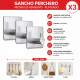 Kit 3 Ganchos perchero metálico adhesivo PLATEADO