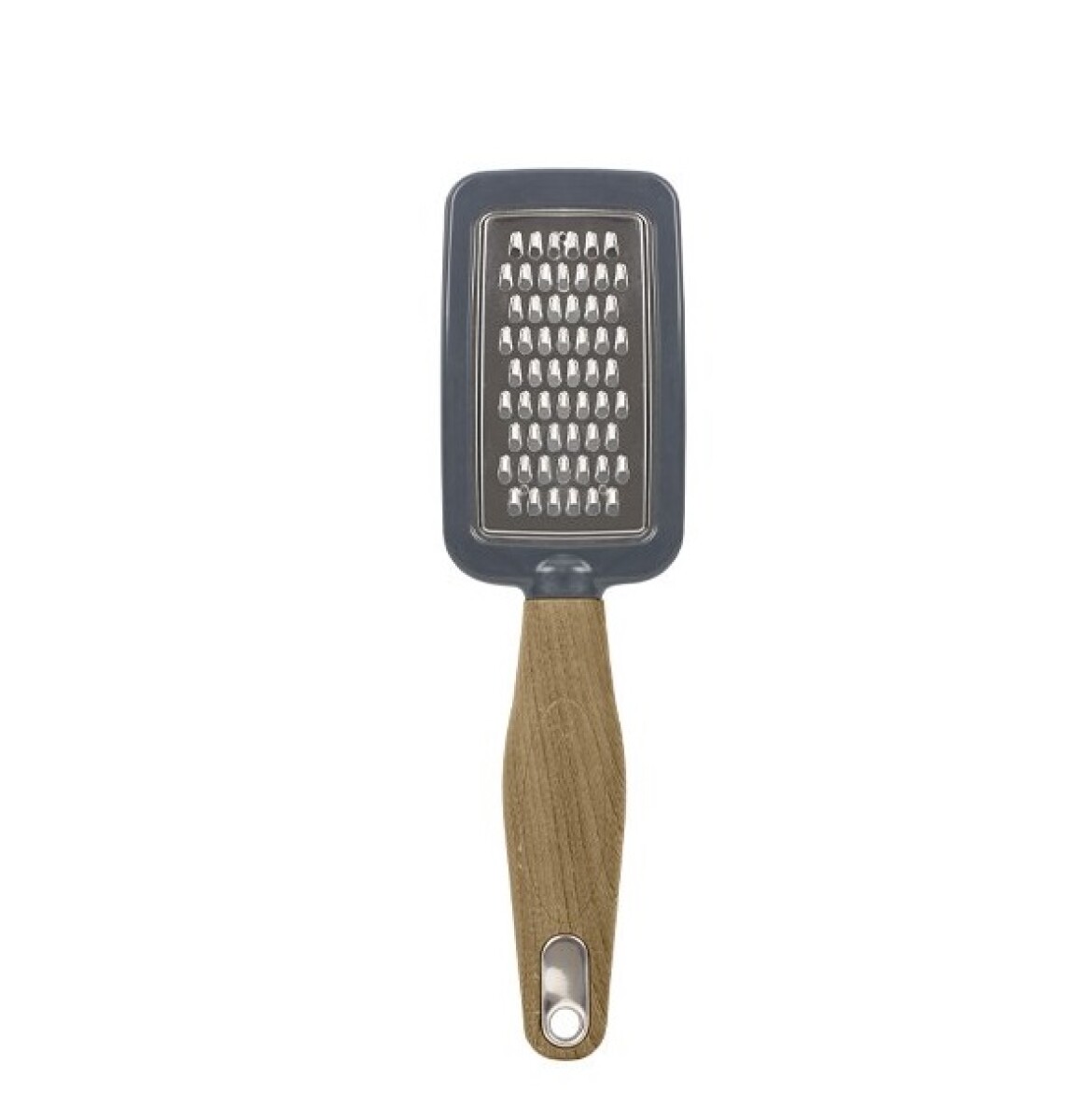 Rallador de Cocina 25 x 7 cm con Mango Símil Madera – Gris 