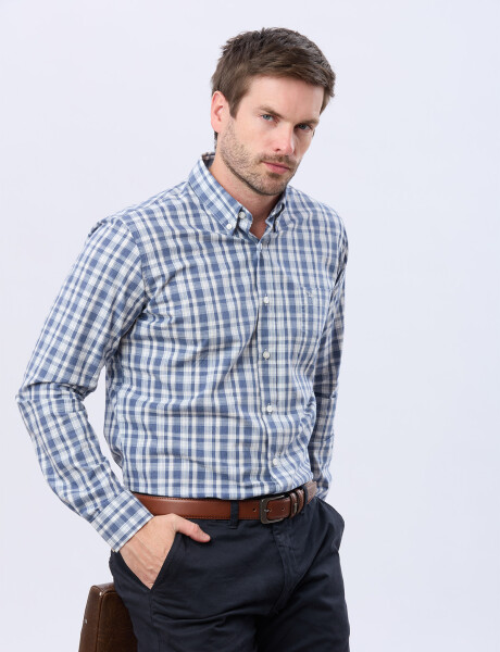 CAMISA A CUADROS Azul