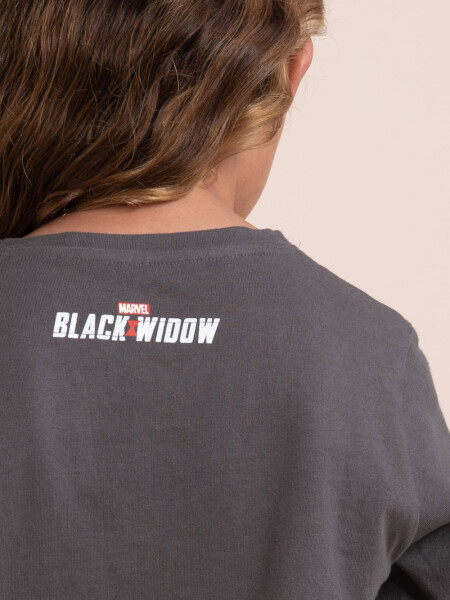 Camiseta con estampa Black Widow gris oscuro