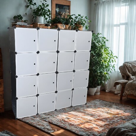 Armario de Plástico Lumax 16 Compartimentos Portátil Blanco