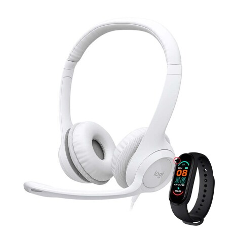Auriculares Logitech H390 Con Microfono Conexión Usb + Smartwatch Blanco