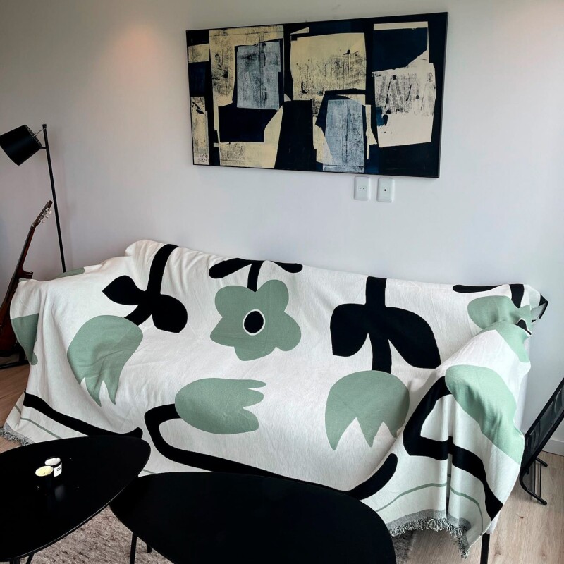 Manta para sillón y cama con diseños flores 230cm