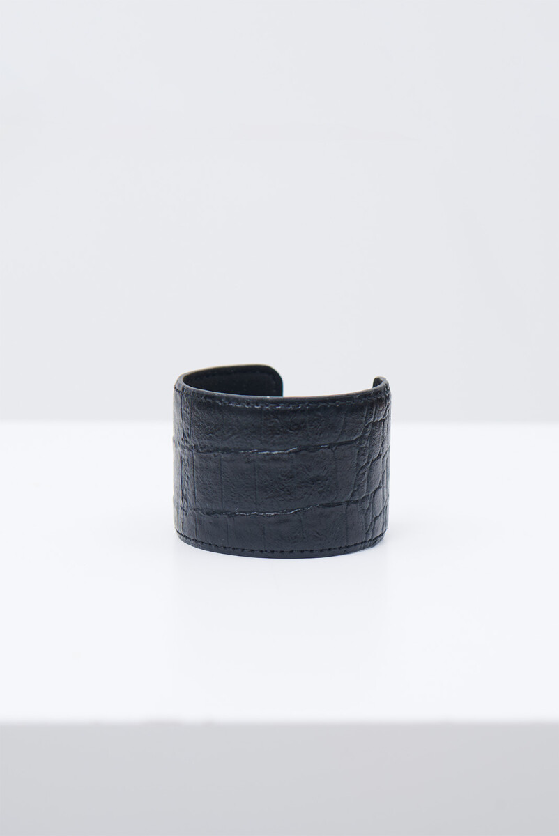 PULSERA CUERO - NEGRO 
