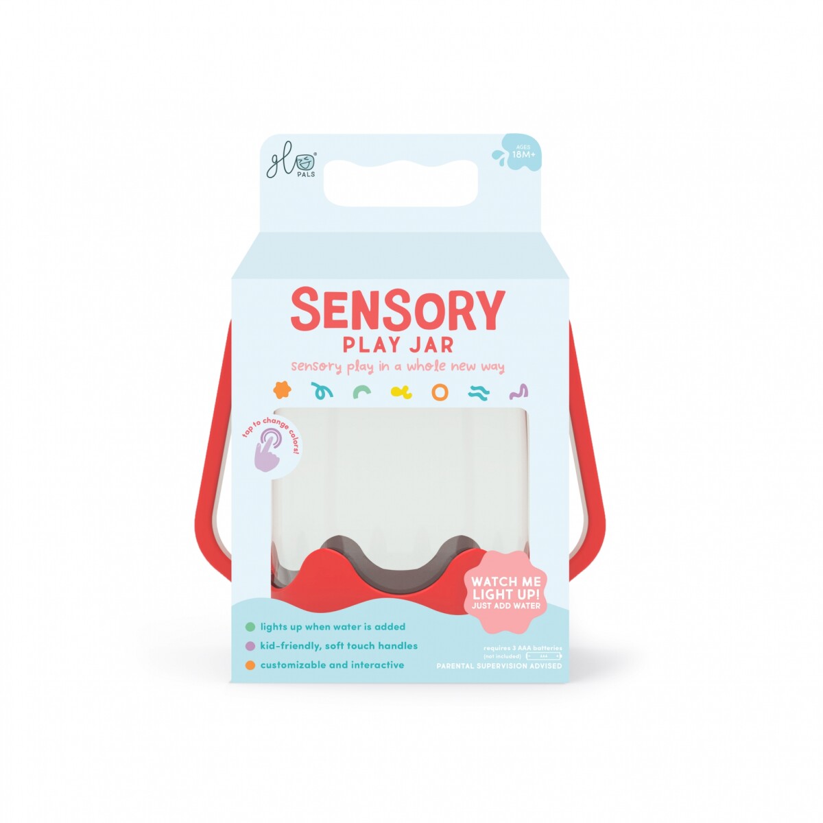 GP-JAR - Jarra De Juego Sensorial Antiderrame Color Rojo 