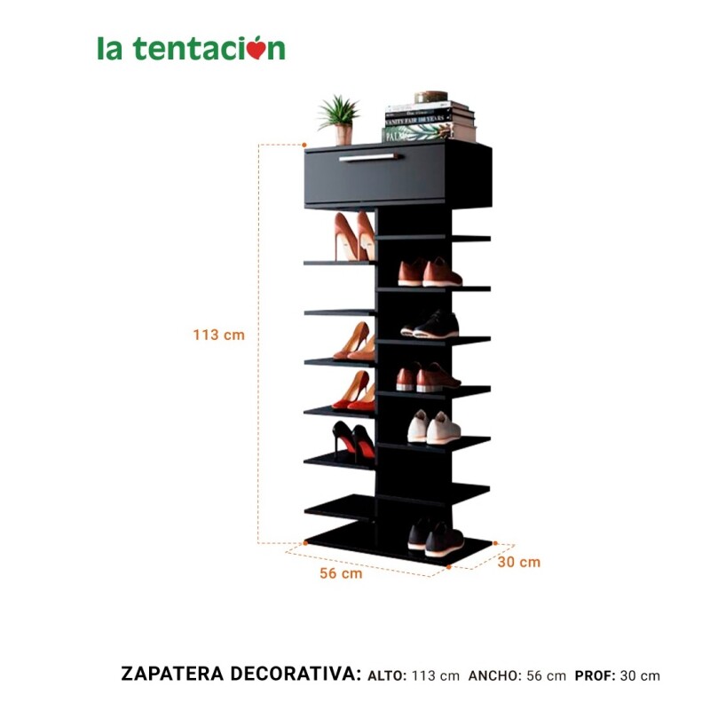 Zapatera Decorativa 1 Cajón 14 Est. Mdp 15mm Zapatera Decorativa 1 Cajón 14 Est. Mdp 15mm